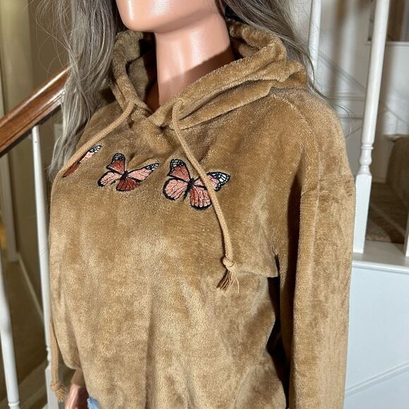 Mighty Fine tan butterfly hoodie - Picture 3 of 11